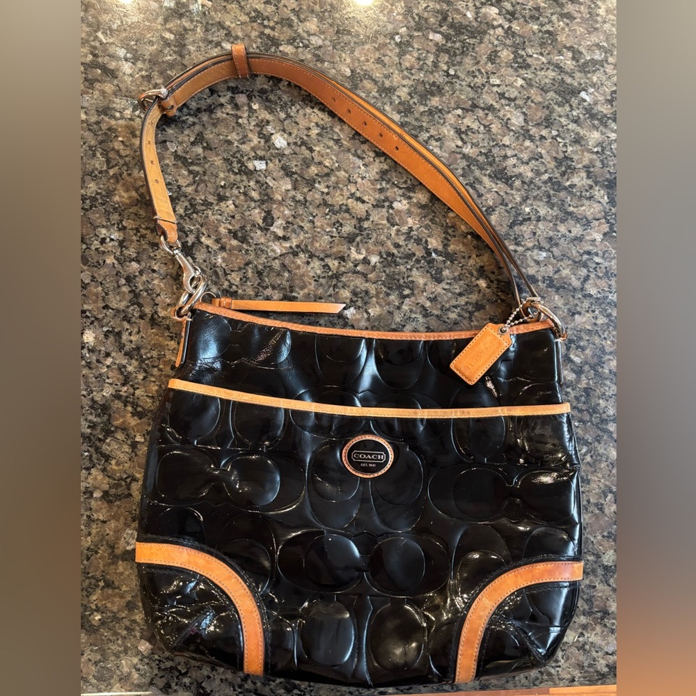Coach Black and Tan Shoulder Bag